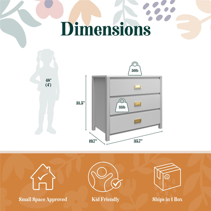 Monarch Hill Haven 3 Drawer Kids’ Dresser - Dove Gray
