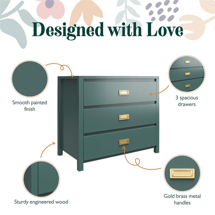 Monarch Hill Haven 3 Drawer Kids’ Dresser - Hunter Green