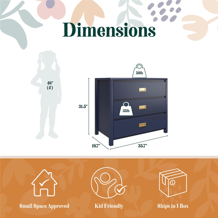 Monarch Hill Haven 3 Drawer Kids’ Dresser - Navy