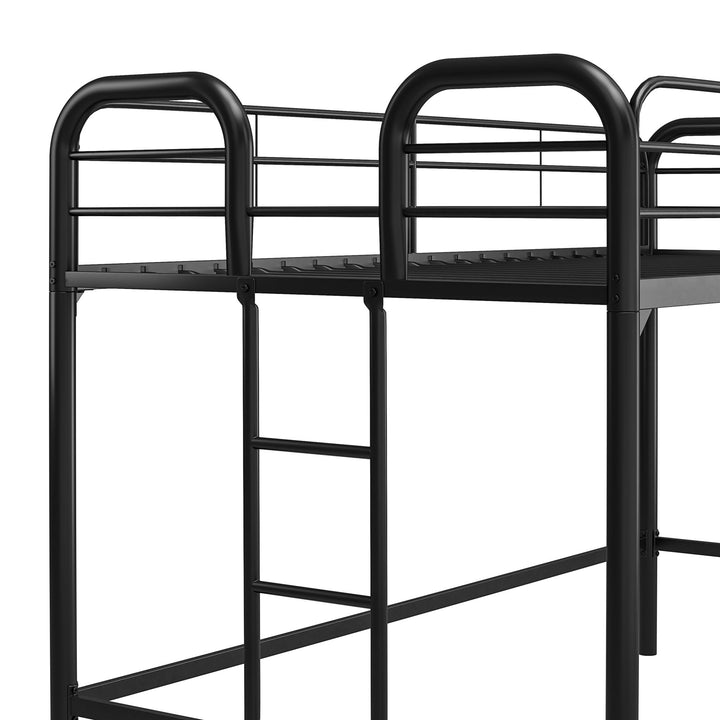 RealRooms Kaylee Junior Metal Loft Bed, Twin, Black - Black - Twin