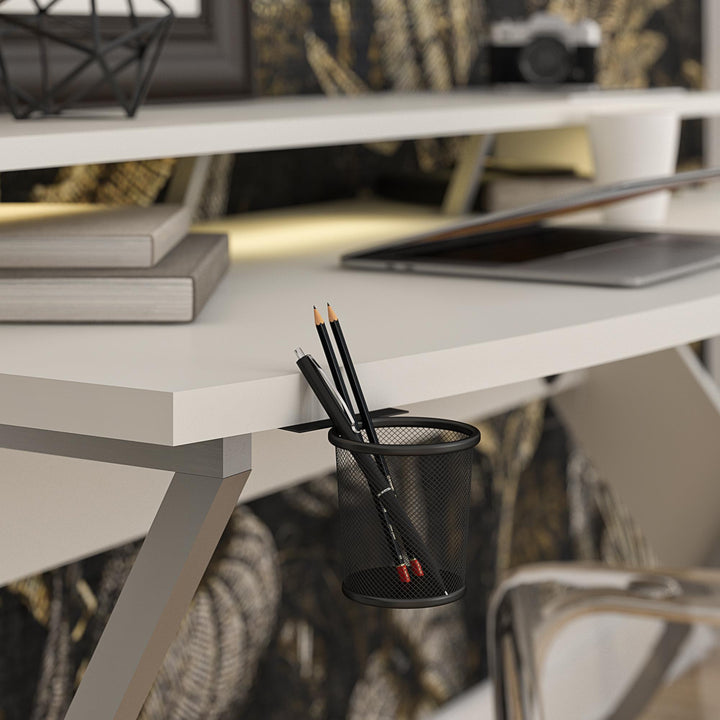 Xtreme Gaming Desk with Riser and LED Lights - White