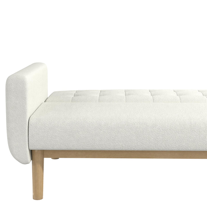 Barrie Futon Sofa Bed in Teddy Fabric - Ivory Teddy - 3-Seater