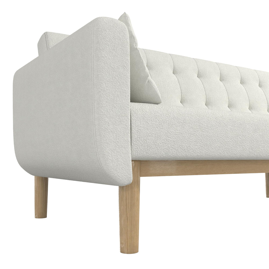 Barrie Futon Sofa Bed in Teddy Fabric - Ivory Teddy - 3-Seater