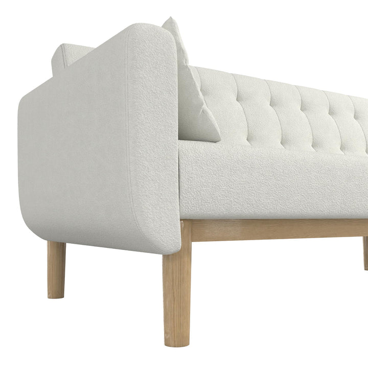 Barrie Futon Sofa Bed in Teddy Fabric - Ivory Teddy - 3-Seater