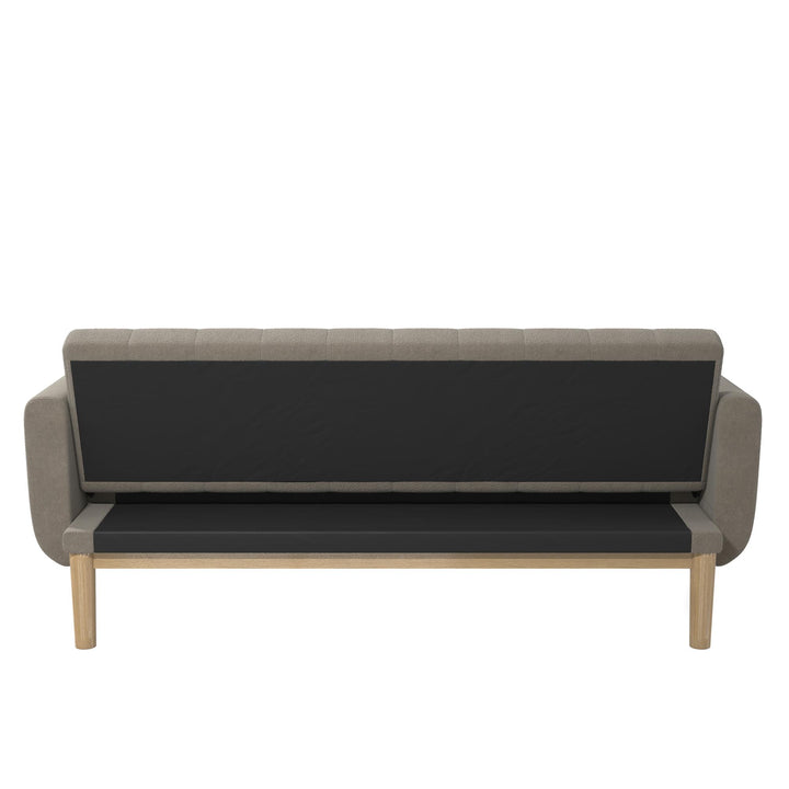 Barrie Futon Sofa Bed in Teddy Fabric - Pebble Gray - 3-Seater