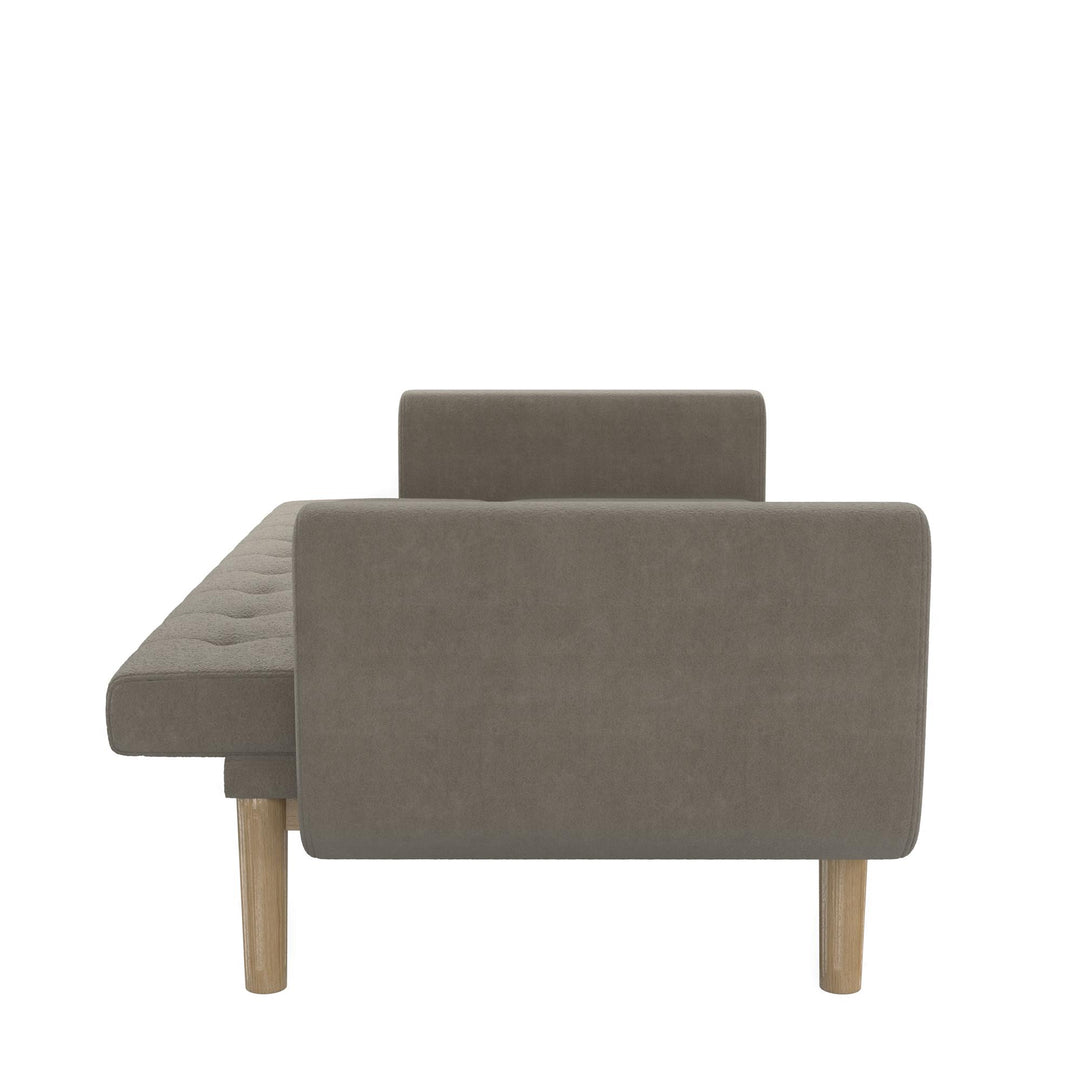 Barrie Futon Sofa Bed in Teddy Fabric - Pebble Gray - 3-Seater