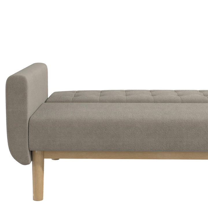 Barrie Futon Sofa Bed in Teddy Fabric - Pebble Gray - 3-Seater