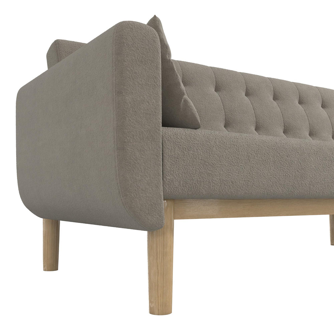 Barrie Futon Sofa Bed in Teddy Fabric - Pebble Gray - 3-Seater