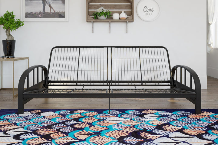 Ailee Metal Full Size Futon Frame with Multiple Reclining Positions - Black