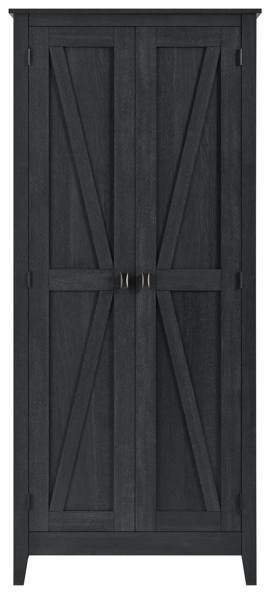Farmington Rustic Farmhouse 31.5 Inch Wide Storage Cabinet  -  Black Oak
