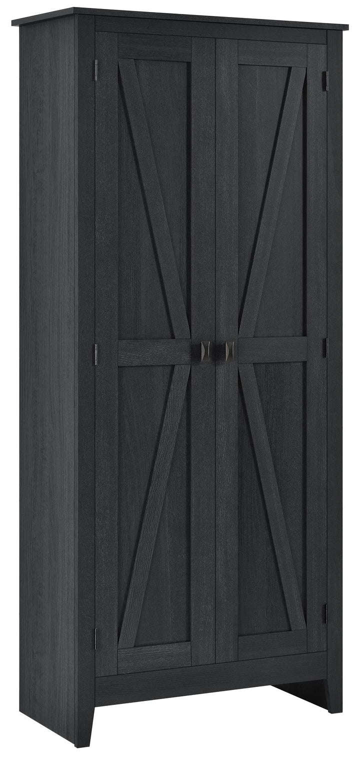 Farmington Rustic Farmhouse 31.5 Inch Wide Storage Cabinet - Black Oak