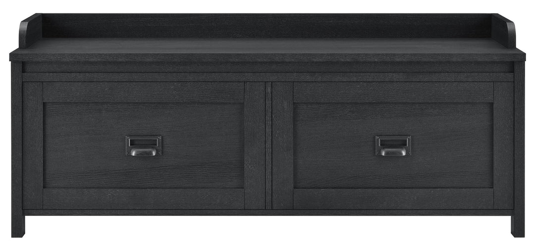 Spacious and durable Farmington storage bench -  Black Oak
