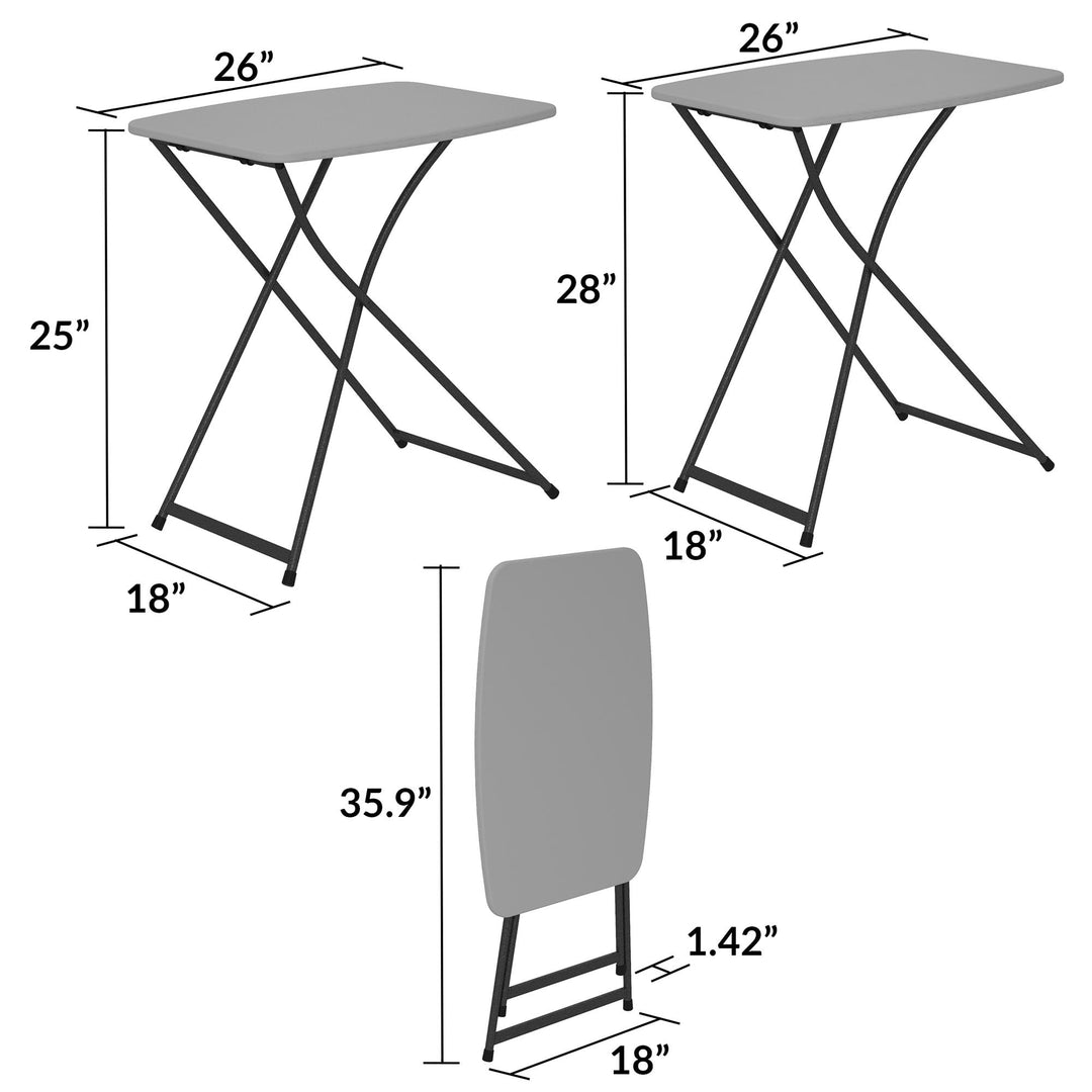 Multi-Purpose Personal Folding Tables 2-Pack -  Gray 