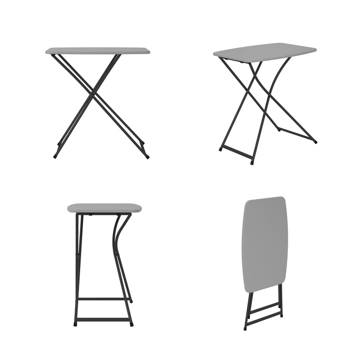Multi-Functional, Adjustable, Personal Folding Activity Table - Gray - 2-Pack