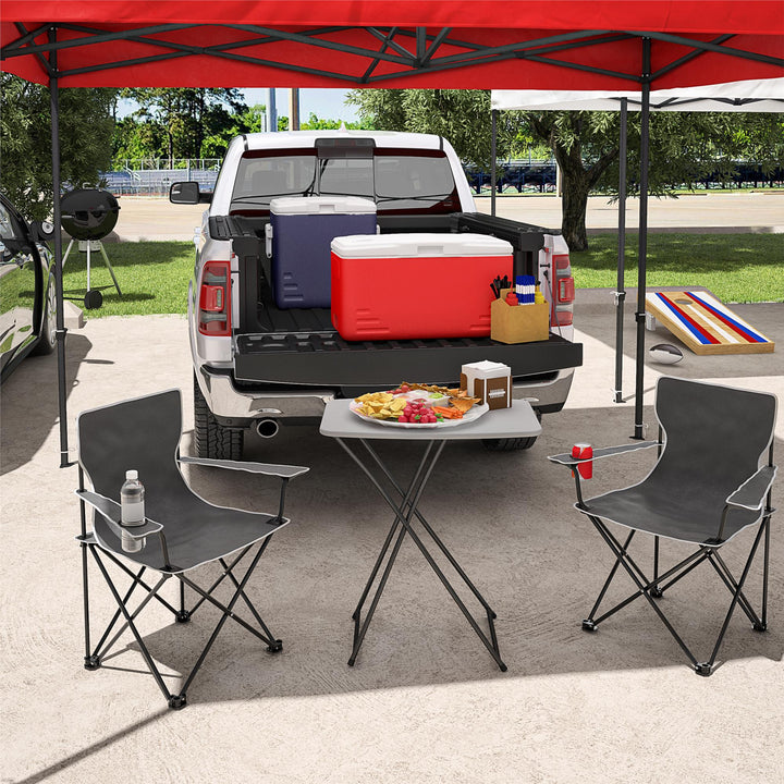 Multi-Functional, Adjustable, Personal Folding Activity Table - Gray - 2-Pack