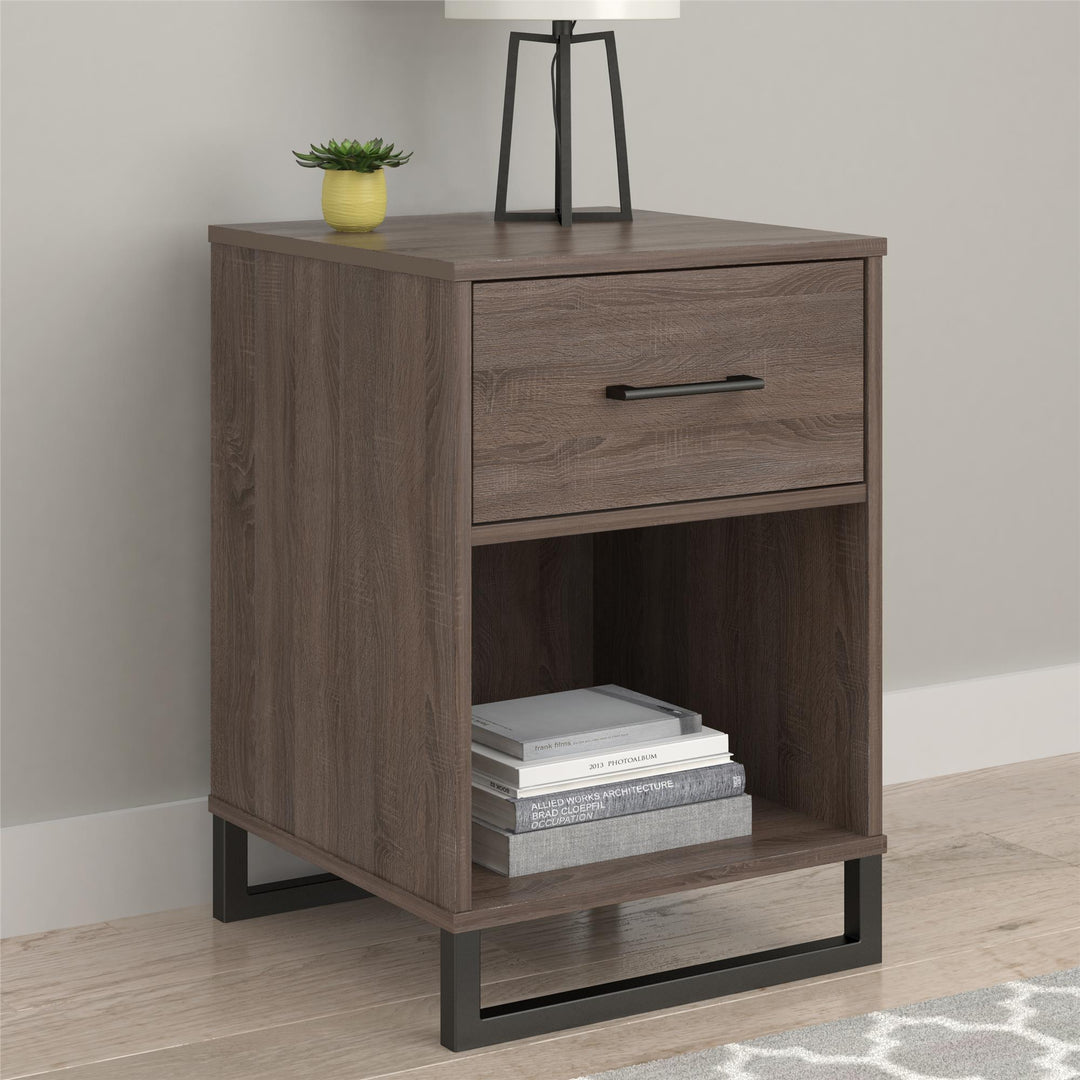Nightstand with 1 Drawer - Distressed Gray Oak