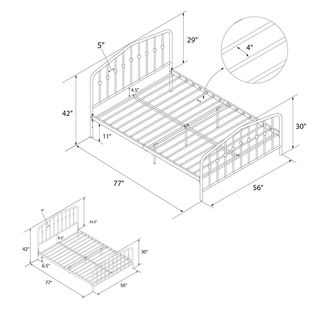 Bushwick Metal Bed - Gold - Full