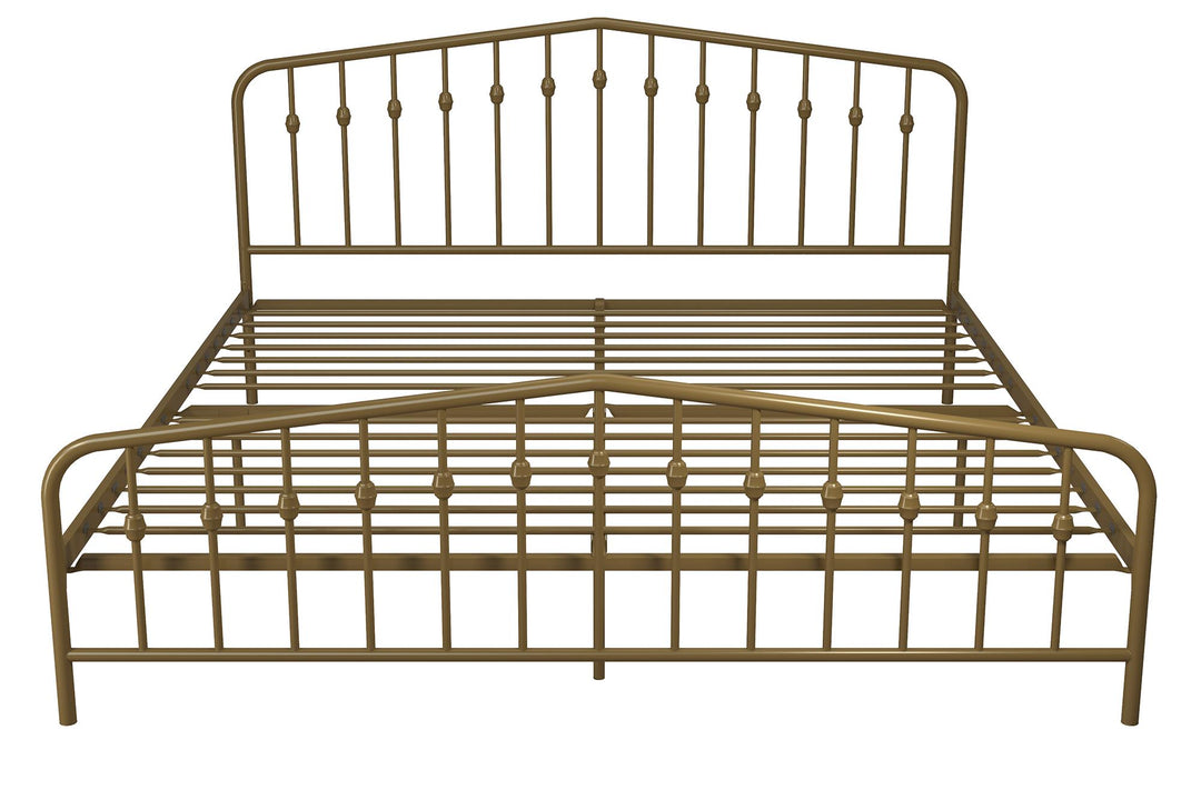 Bushwick Metal Bed - Gold - King