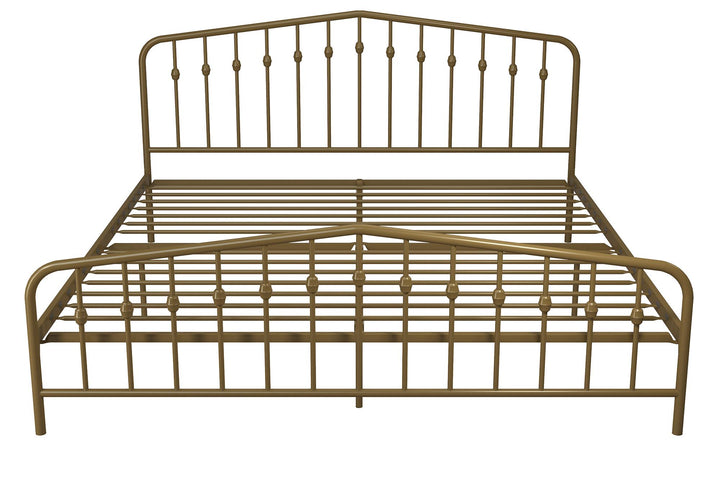 Bushwick Metal Bed - Gold - King