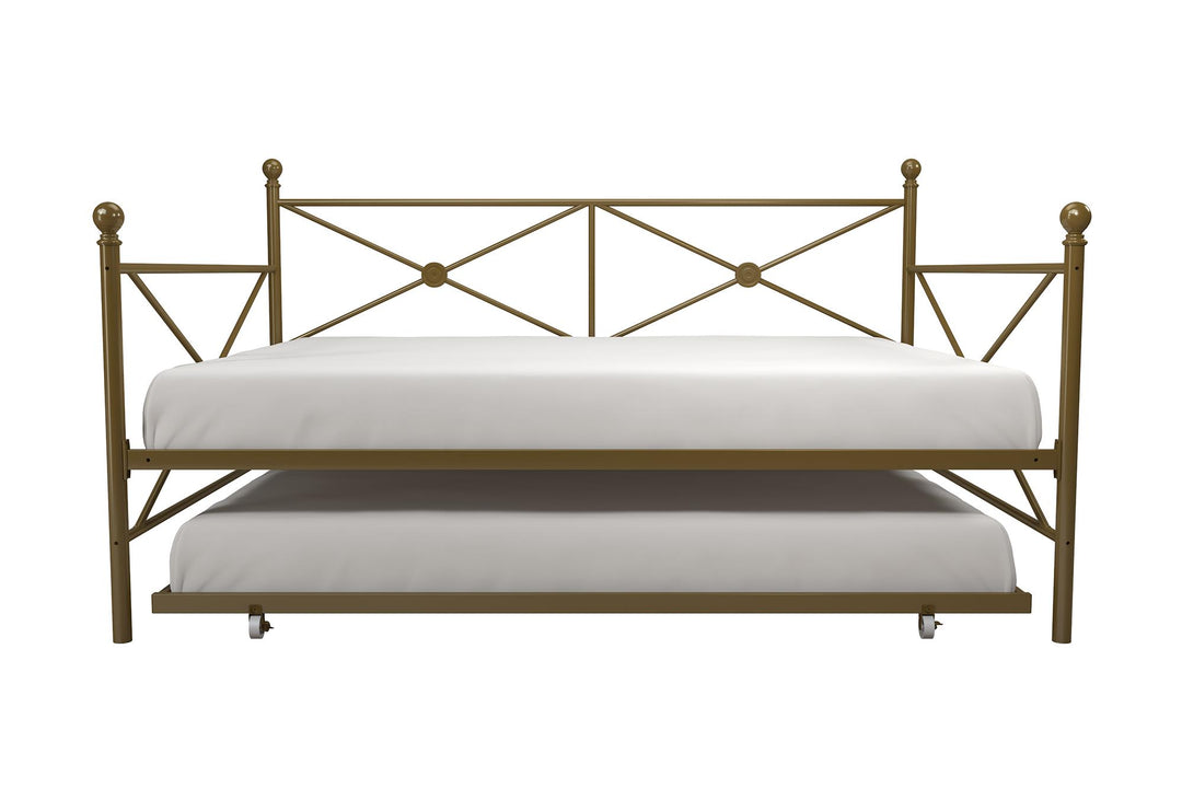 Lubin Metal Daybed and Trundle Set - Gold - Full