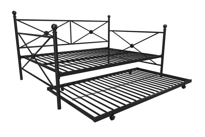Lubin Metal Daybed and Trundle Set - Black - Full