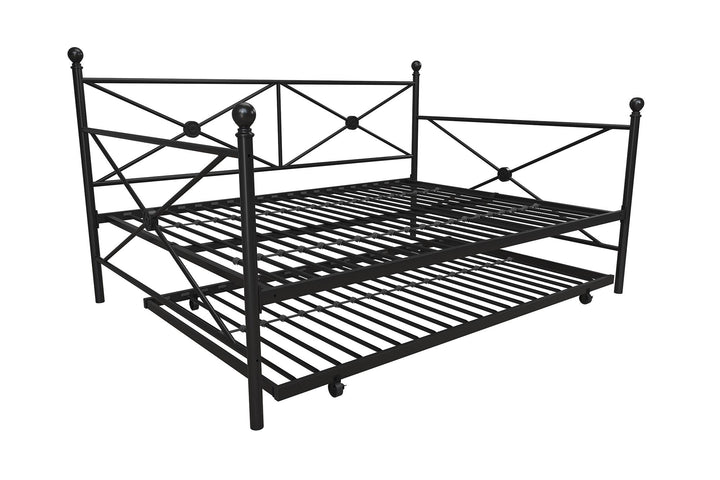 Lubin Metal Daybed and Trundle Set - Black - Full