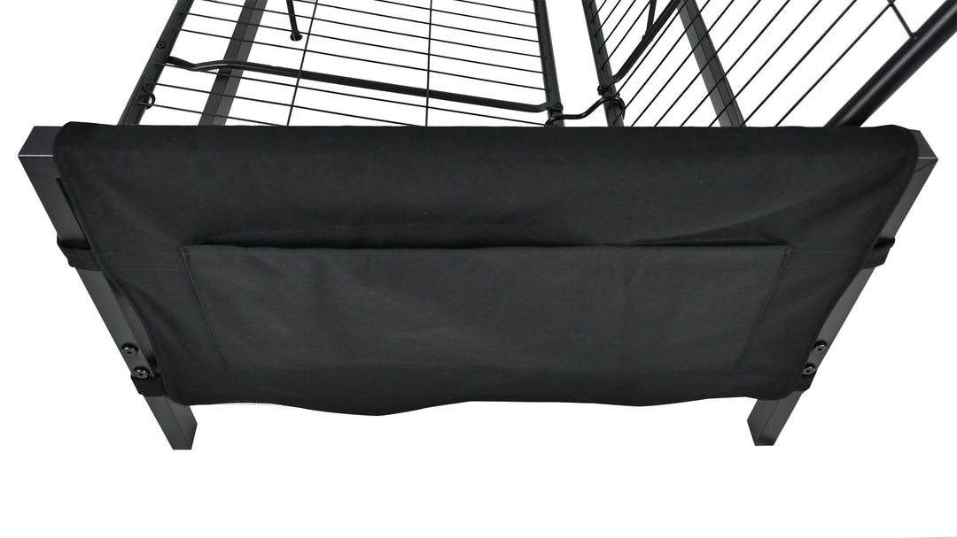 Avanti Black Metal Futon Frame with Storage Pockets - Black - Full