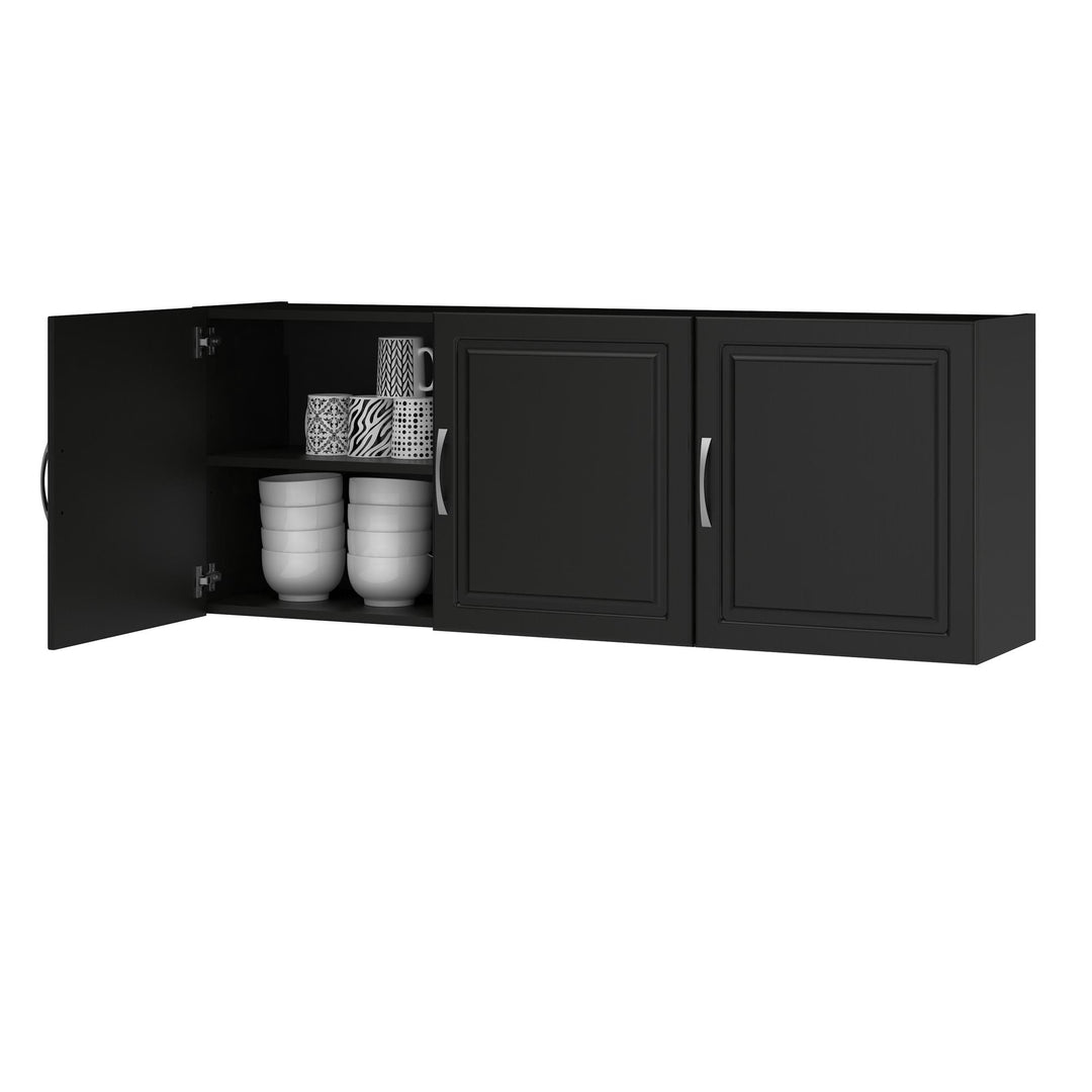 Kendall 54 Inch Multipurpose Storage Wall Cabinet with Shelves - Black
