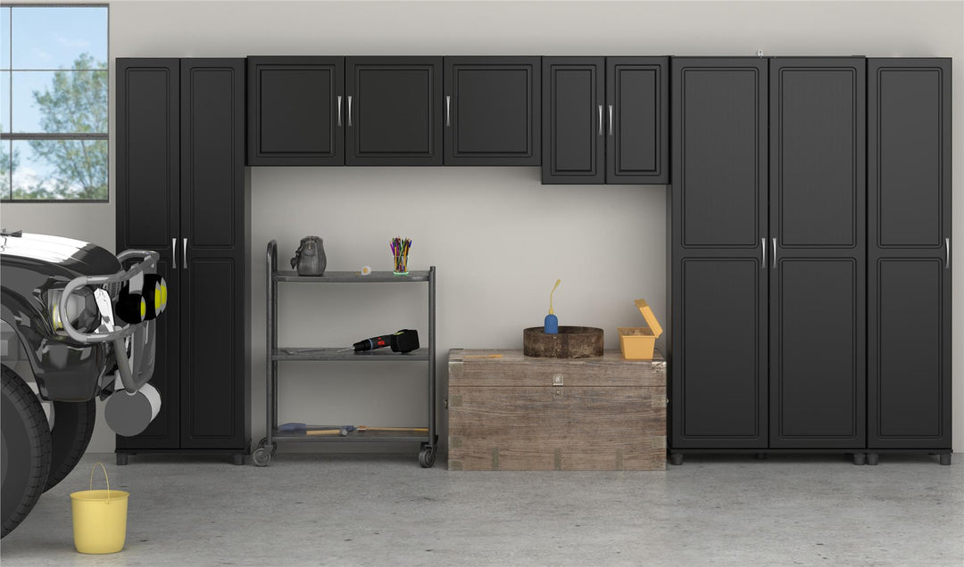 Kendall 54 Inch Multipurpose Storage Wall Cabinet with Shelves - Black