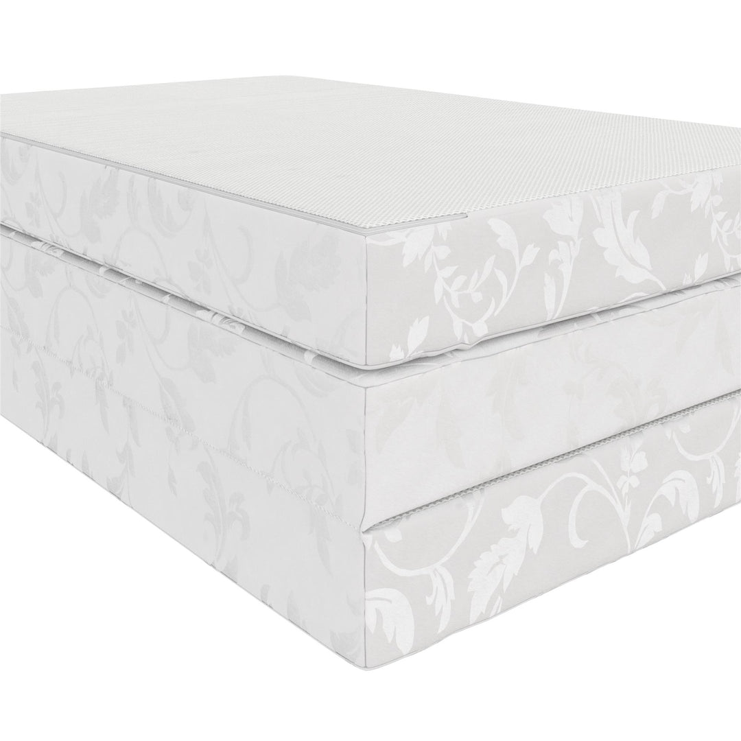 Aries 4-Inch Tri-Fold Mattress Folding Mattress - White - Twin