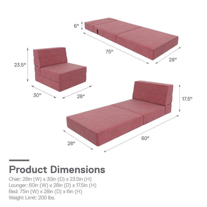 The Flower Modular Chair and Lounger Bed with 5-in-1 Design - Pink