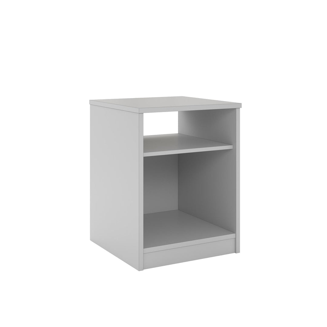 Multi-functional wood nightstand with cubby - Dove Gray