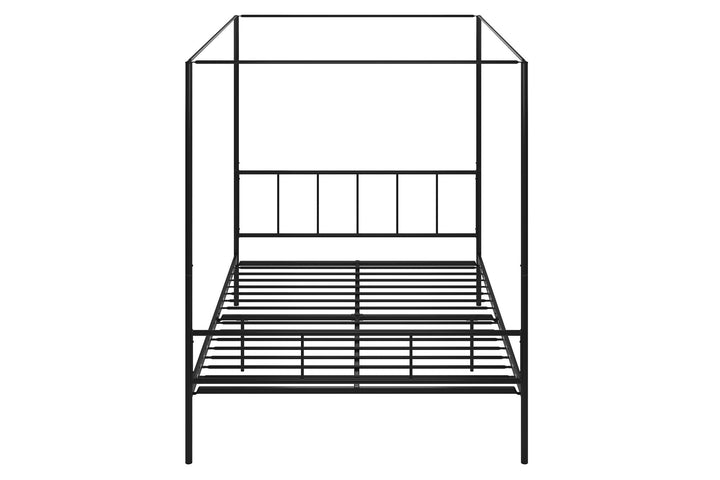 Marion Four Poster Metal Canopy Bed with Soft Clean Lines - Black - Queen