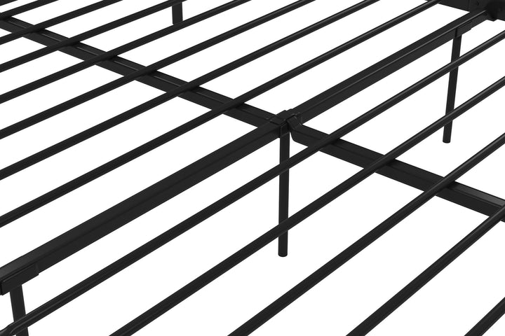 Marion Four Poster Metal Canopy Bed with Soft Clean Lines - Black - Queen