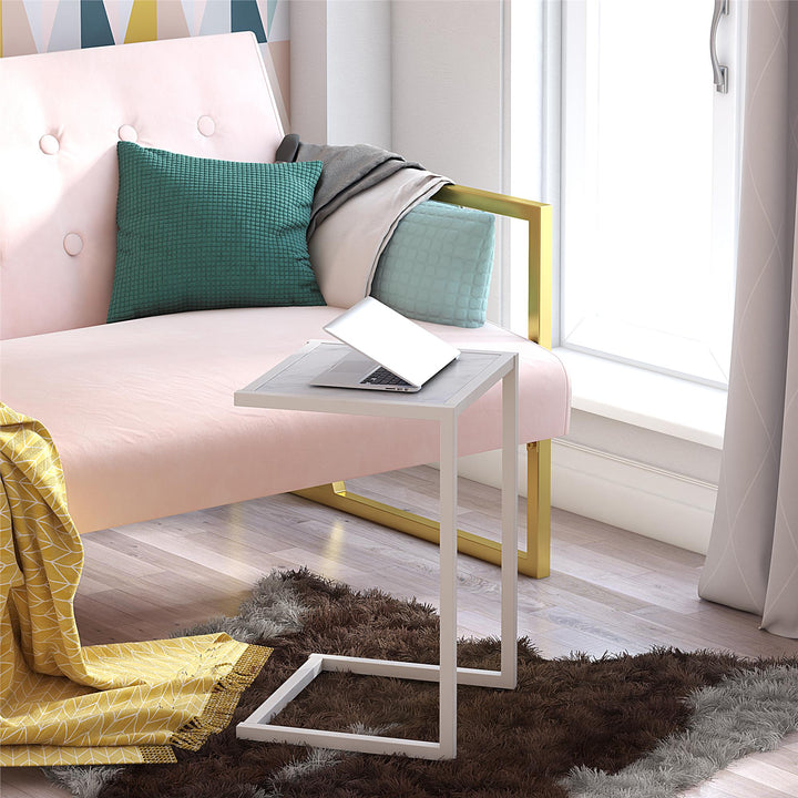 Space saving Scarlett C Table - White marble