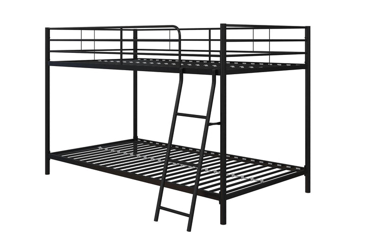 twin over twin metal bunk beds - Black - Twin-Over-Twin