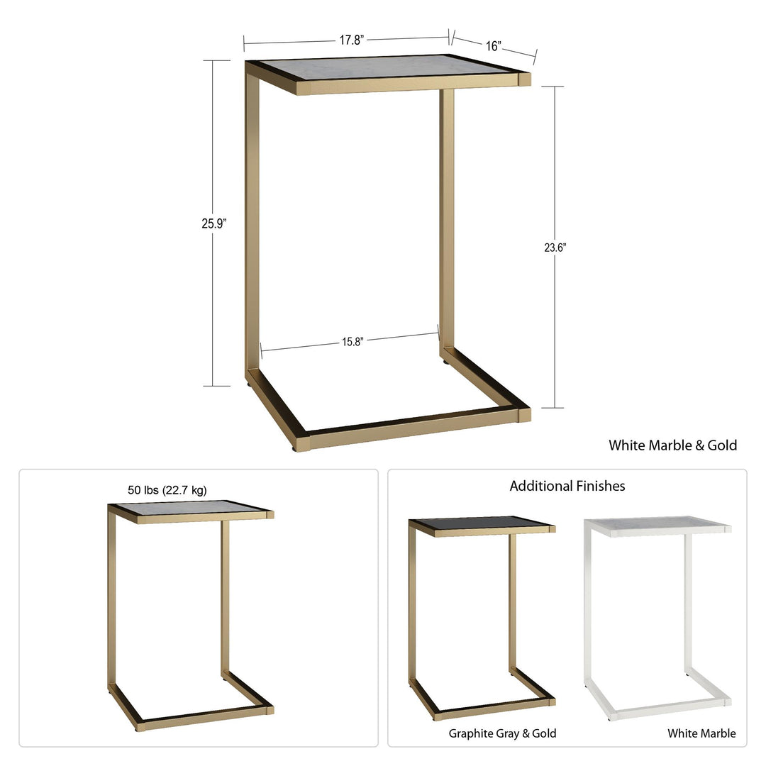 Scarlett C Table for small space - White marble