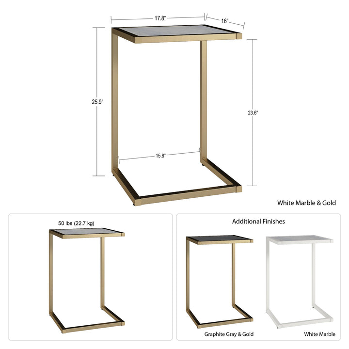 Scarlett C Table for small space - White marble