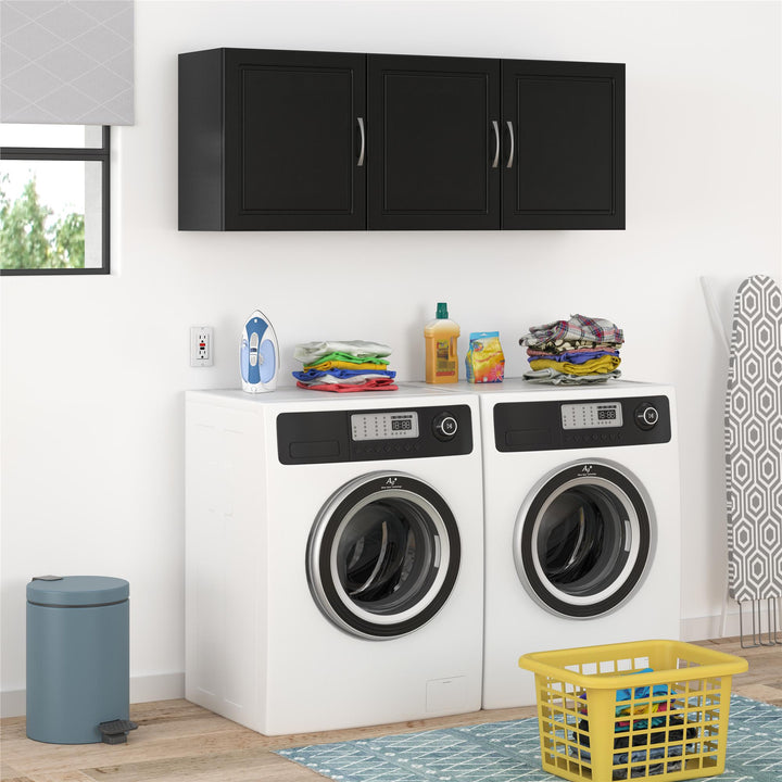 Kendall 54 Inch Multipurpose Storage Wall Cabinet with Shelves - Black