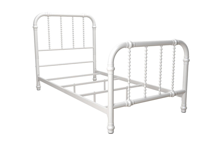 Jenny Lind Metal Bed with Twist Spindles - White - Twin