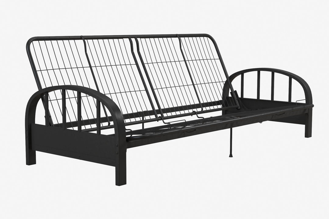 Ailee Metal Full Size Futon Frame with Multiple Reclining Positions - Black