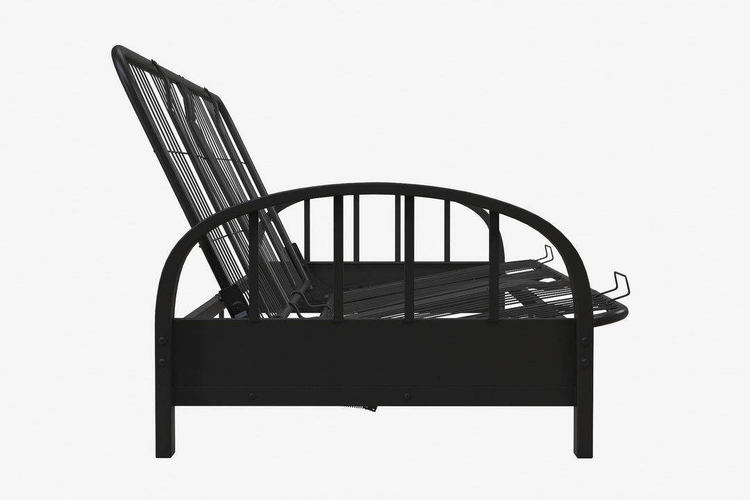 Ailee Metal Full Size Futon Frame with Multiple Reclining Positions - Black