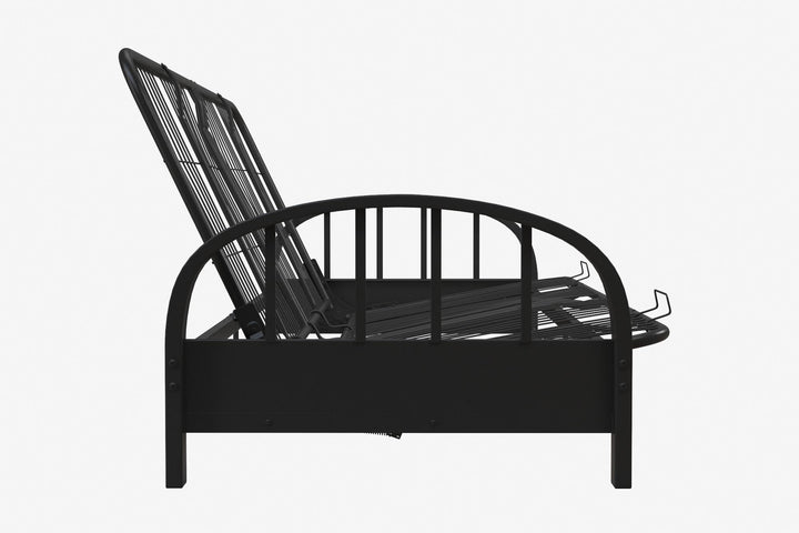Ailee Metal Full Size Futon Frame with Multiple Reclining Positions - Black