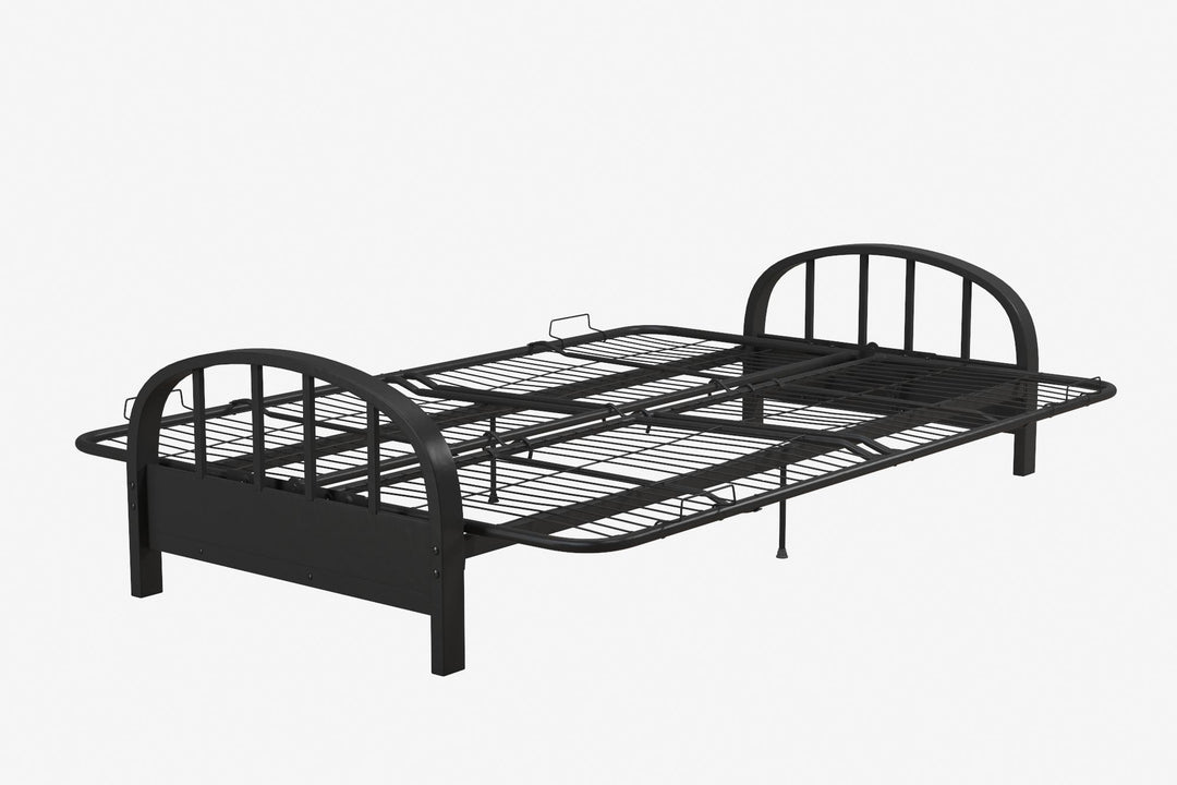 Ailee Metal Full Size Futon Frame with Multiple Reclining Positions - Black