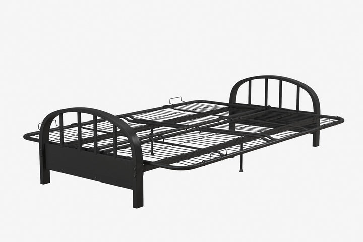 Ailee Metal Full Size Futon Frame with Multiple Reclining Positions - Black