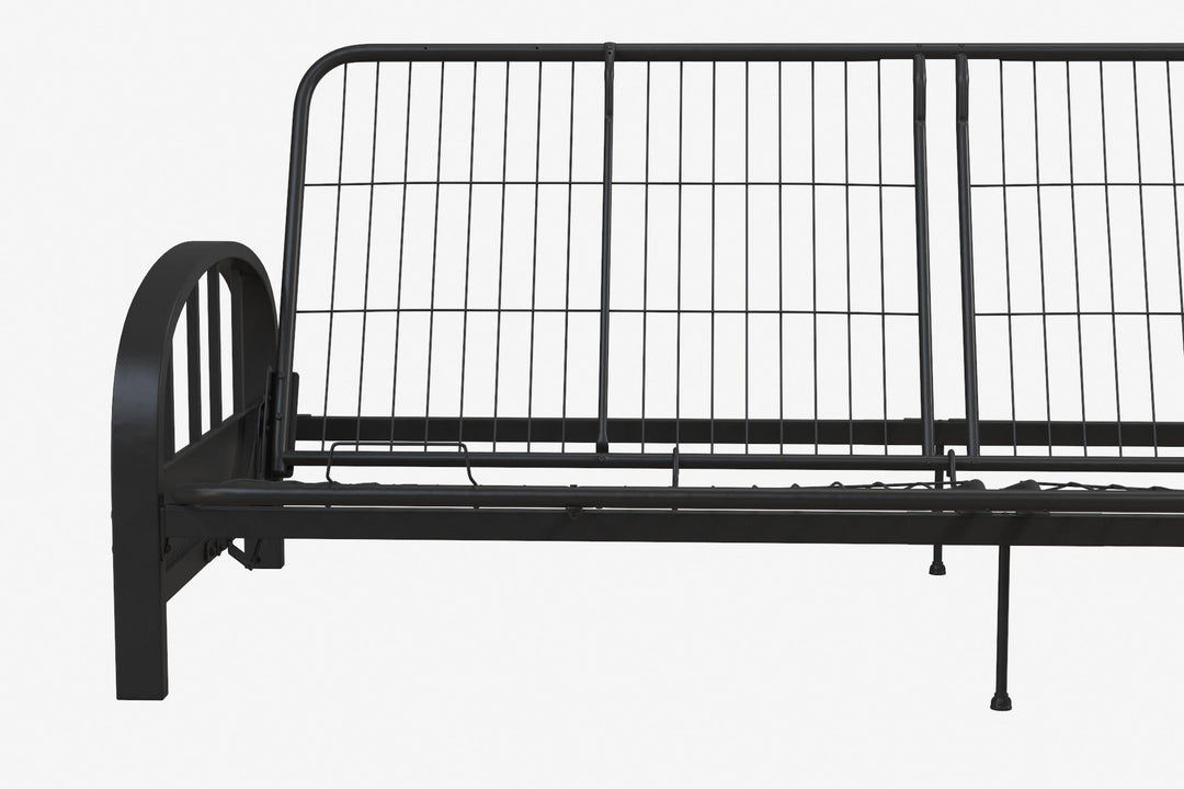 Ailee Metal Full Size Futon Frame with Multiple Reclining Positions - Black