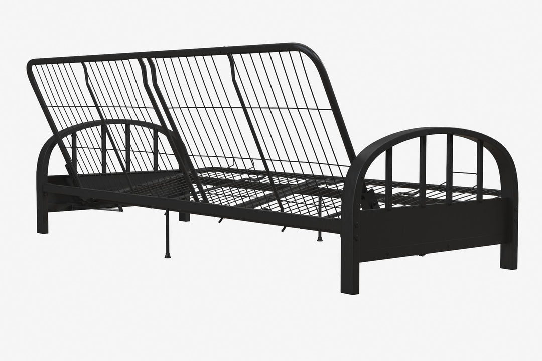 Ailee Metal Full Size Futon Frame with Multiple Reclining Positions - Black