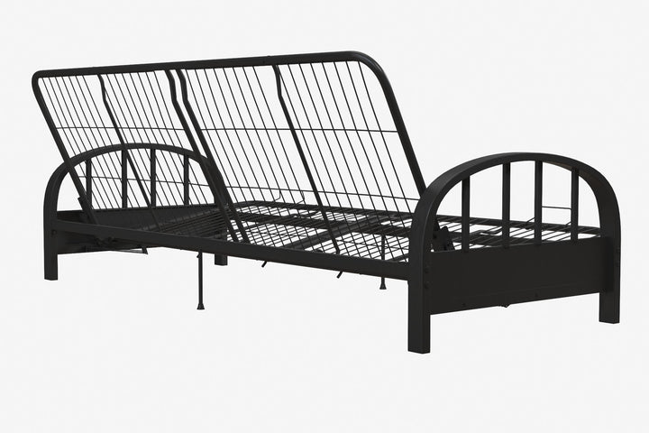 Ailee Metal Full Size Futon Frame with Multiple Reclining Positions - Black