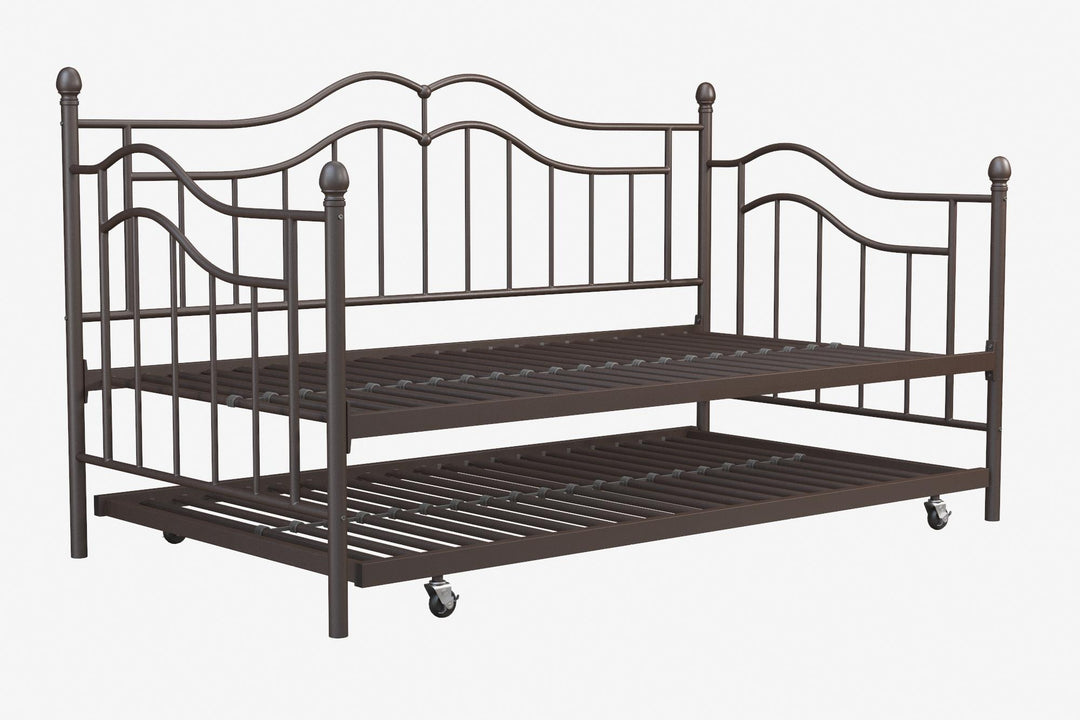 Tokyo Metal Daybed and Trundle Set with Metal Slats - Bronze - Twin