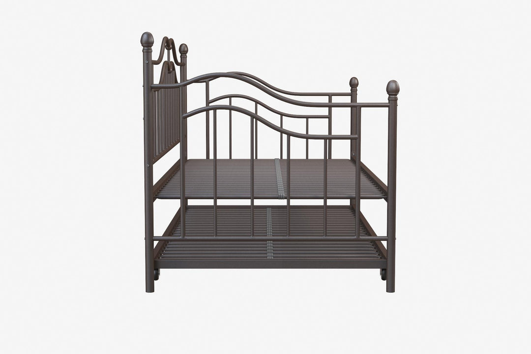 Tokyo Metal Daybed and Trundle Set with Metal Slats - Bronze - Twin